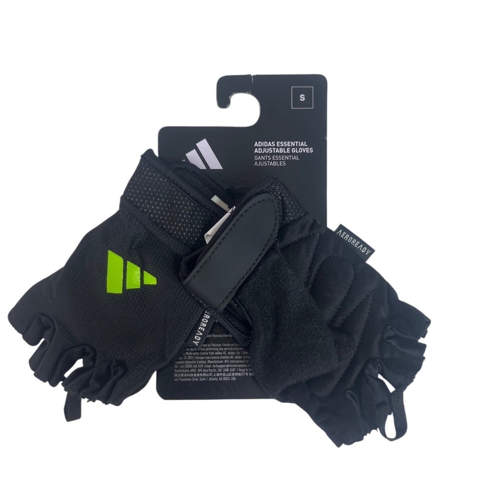 Adidas Essential Adjustable Training Gloves Aeroready Small Black New Workout